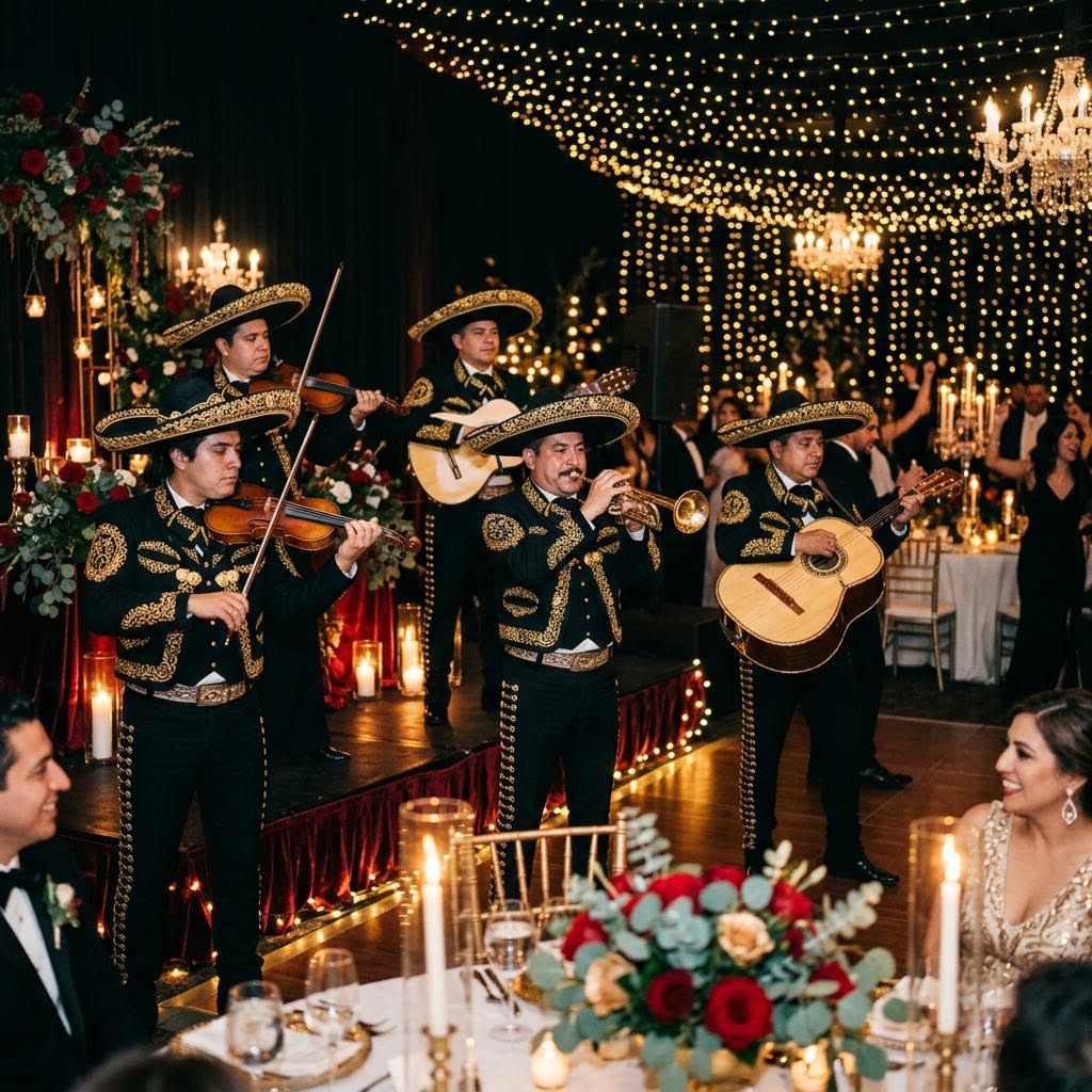 Mariachi musicians in traditional charro suits — Mariachi Gold Austin
